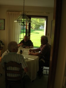 Dorothy and Bob Yoder, and Ron, in Goshen, Inidana